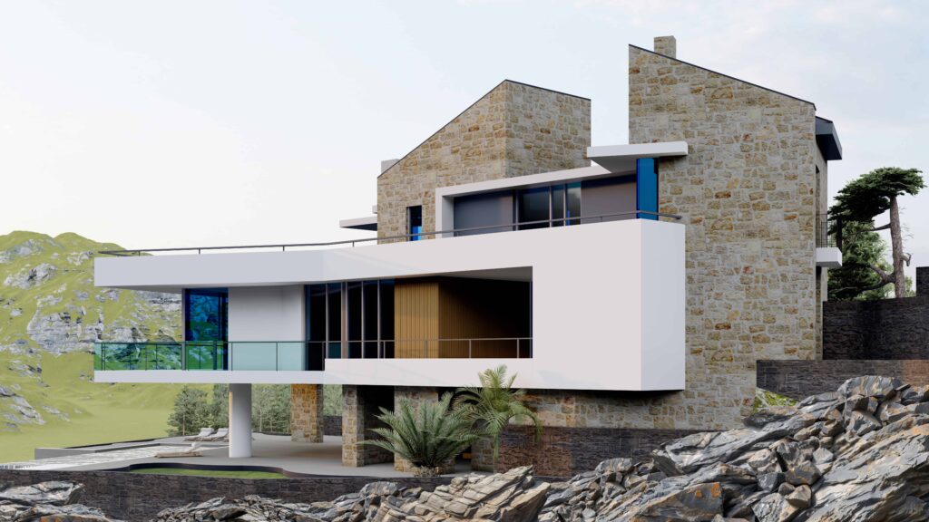 Projektovanje vila u Budvi — Beton i Cvet- render