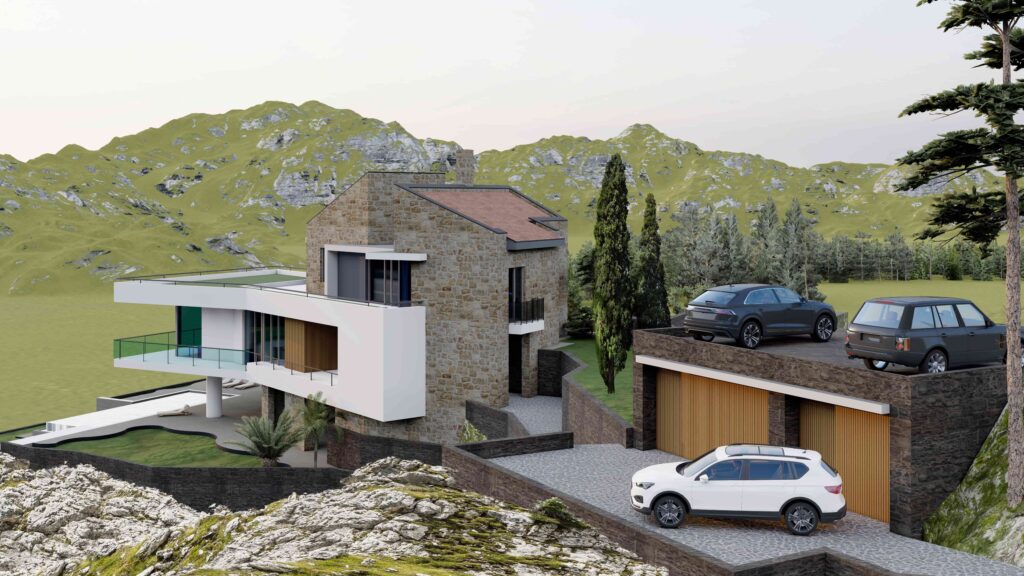 Projektovanje vila u Budvi — Beton i Cvet- render