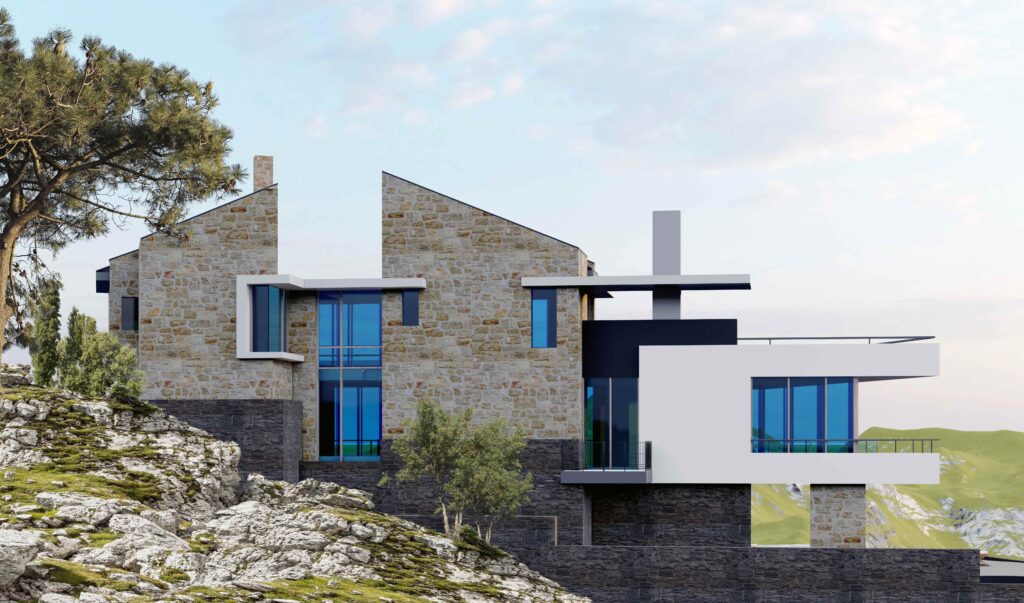 Projektovanje vila u Budvi — Beton i Cvet- kamena fasada